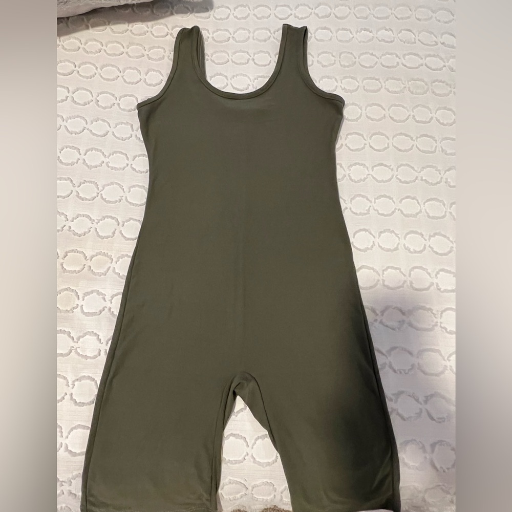 Army green romper